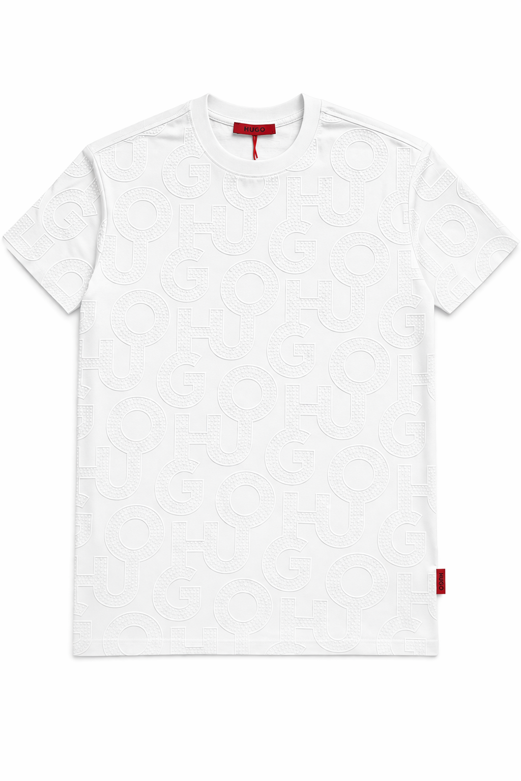 Tricou Premium White cu Textură Embosată All-Over