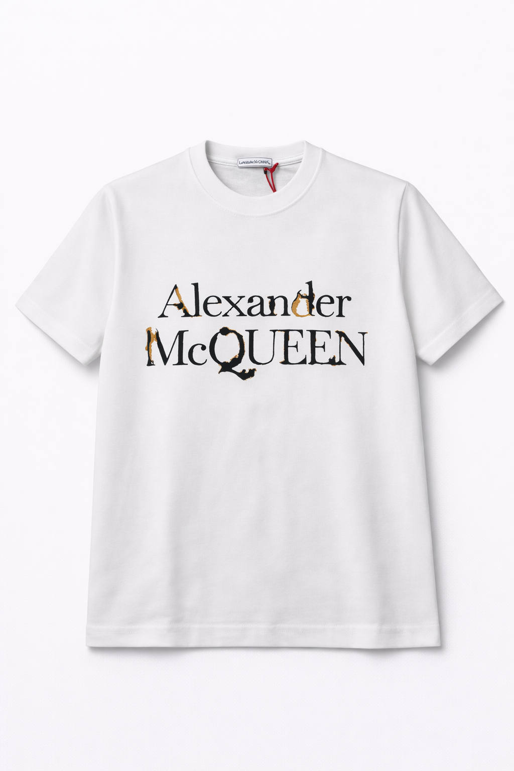 Tricou "Distressed Logo" – Alb, Bumbac Premium cu Finisaj Texturat