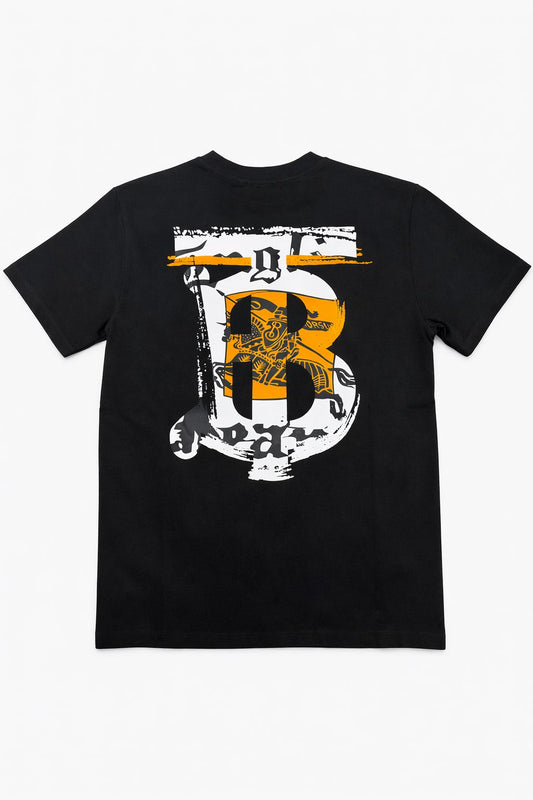 Tricou "Knight Monogram" – Negru, Bumbac Premium cu Branding Dual-Face