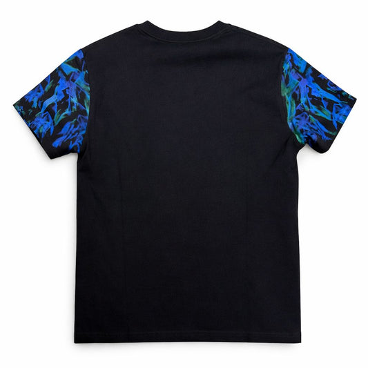Tricou "Azure Watercolor" – Negru , Bumbac Premium cu Design Floral Artistic