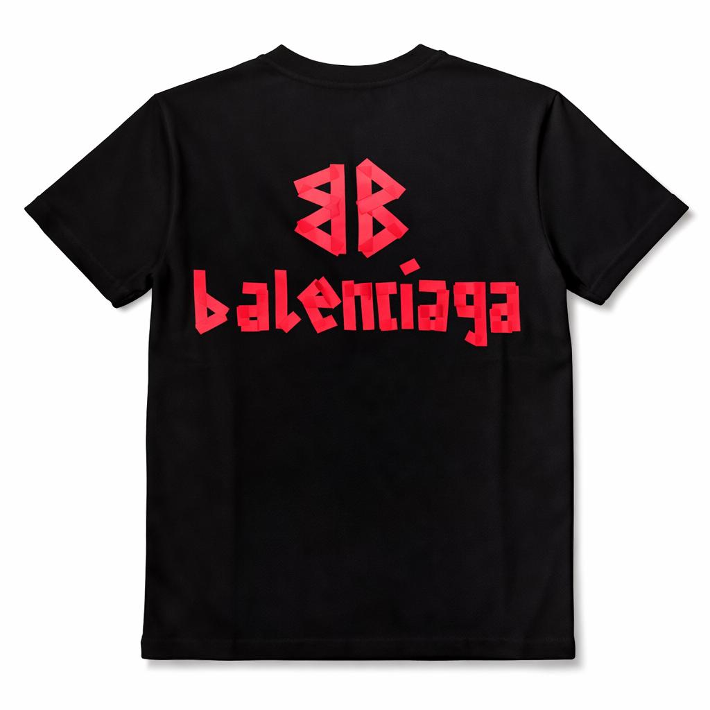 Tricou Negru Premium „Crimson Tape” – Design Grafic Industrial cu Textură Tape