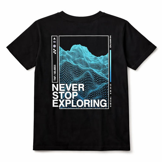 Tricou Negru Premium „Essential Explorer” – Bumbac Fin cu Logo Discret