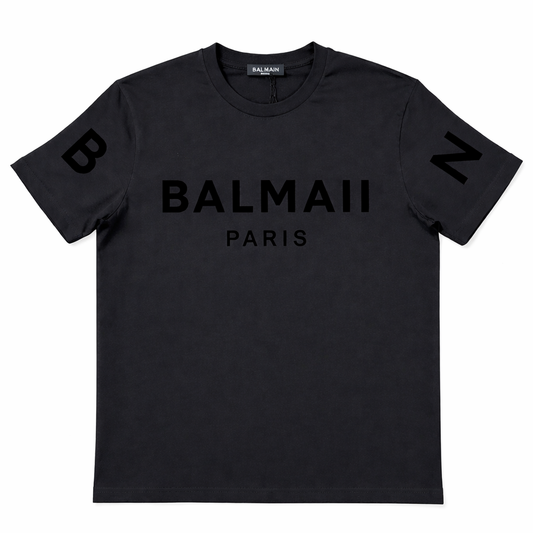 Tricou "Multi-Logo Statement" – Negru Mat, Croială Oversized