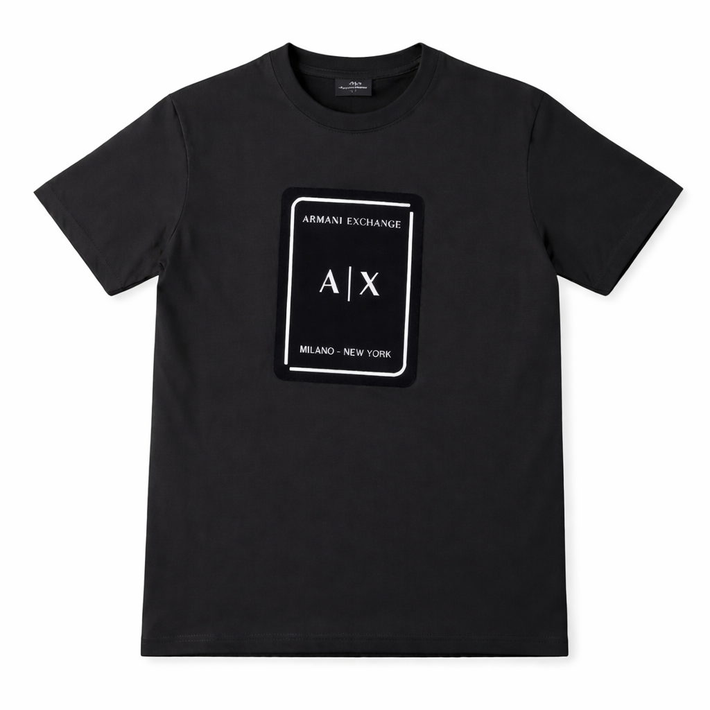 Tricou Premium Black cu Patch Central Minimalist