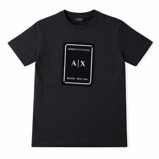 Tricou Premium Black cu Patch Central Minimalist