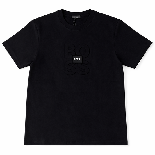 Tricou Premium Black cu Logo Embosat și Detaliu 3D Central