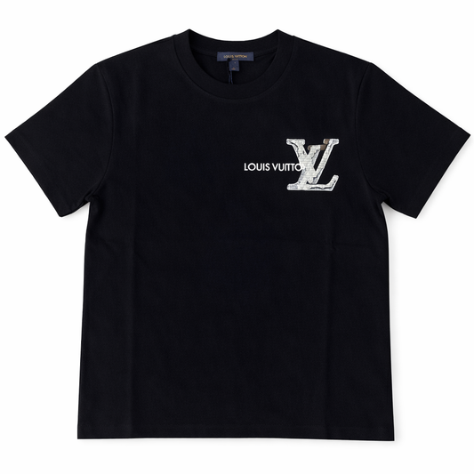 Tricou Premium Black cu Logo Grafic Texturat și Design Modern