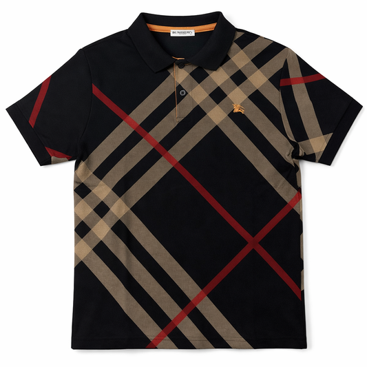 Tricou Premium Black cu Bandă Contrastantă și Detalii Decorative