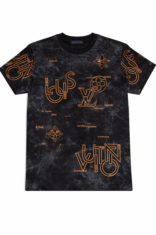 Tricou Premium Black cu Efect "Smoky" și Grafică World Explorer