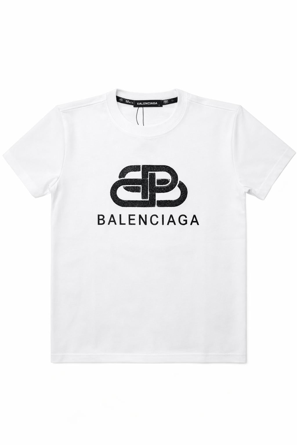 Tricou "3D Square Logo" – Alb, Bumbac Premium cu Logo Embossat