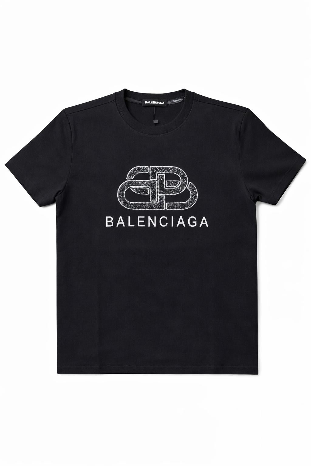 Tricou "BB Rhinestone Glam" – Negru, Bumbac Premium cu Logo Cristalizat