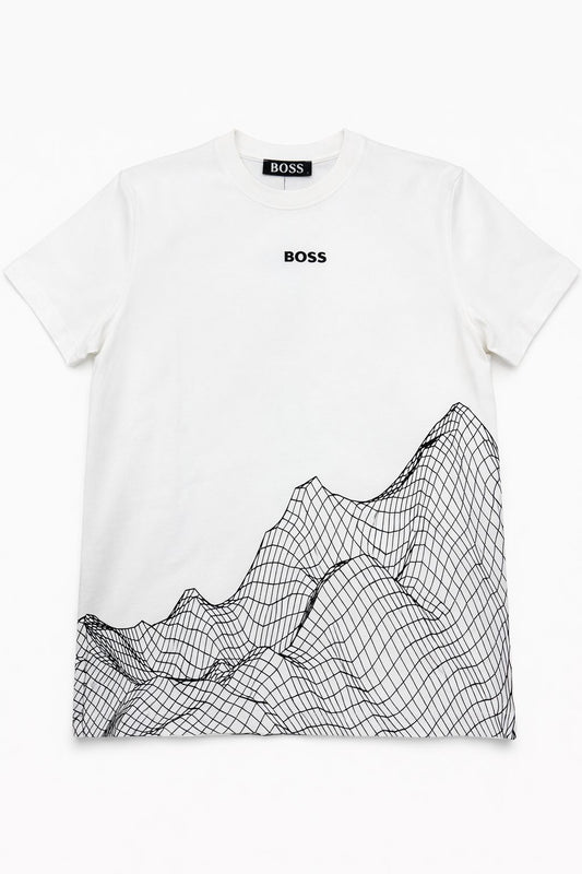 Tricou "Parisian Sleeves" – Alb, Bumbac Premium cu Branding Dual-Tone