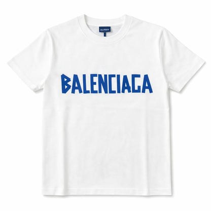 Tricou Alb Premium „Azure Geometry” – Oversized Fit cu Logo Grafic Albastru