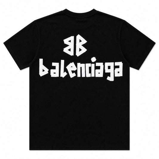 Tricou Streetwear Premium din Bumbac – Croială Relaxată, Negru cu Imprimeu Contrastant