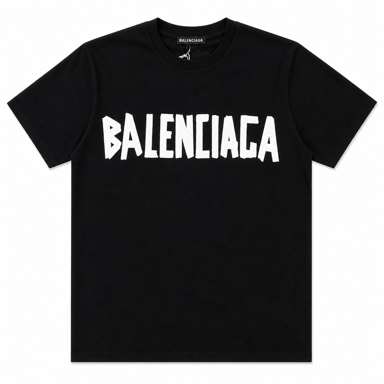 Tricou Streetwear Premium din Bumbac – Croială Relaxată, Negru cu Imprimeu Contrastant