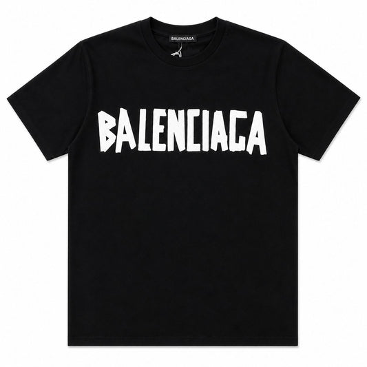 Tricou Streetwear Premium din Bumbac – Croială Relaxată, Negru cu Imprimeu Contrastant