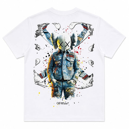 Tricou Streetwear Alb Premium – Imprimeu Grafic "Artistic X" pe Piept