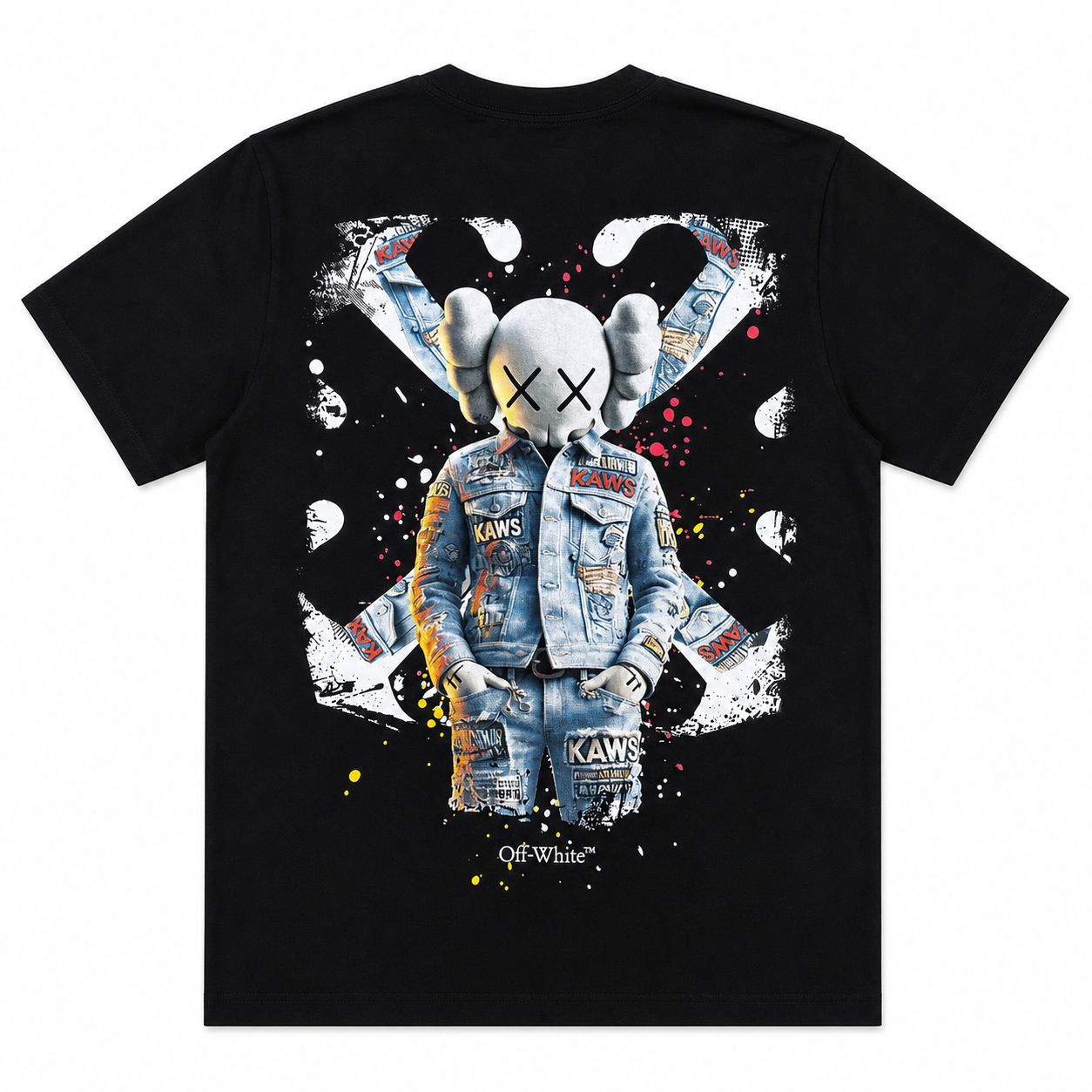 Tricou Streetwear Premium Negru – Imprimeu Grafic "X" cu Design Artistic pe Piept