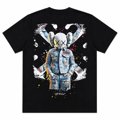 Tricou Streetwear Premium Negru – Imprimeu Grafic "X" cu Design Artistic pe Piept