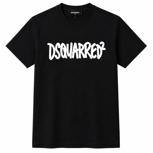 Tricou Streetwear Negru Premium – Imprimeu Grafic Alb cu Design Tip Graffiti