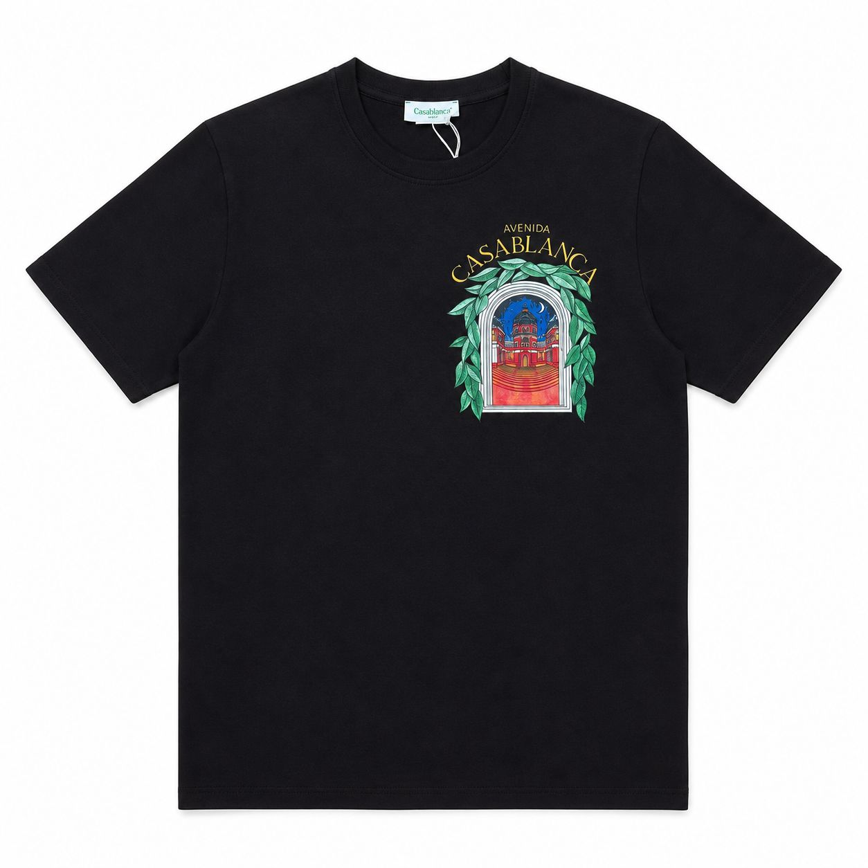 Tricou Negru Premium din Bumbac – Imprimeu Grafic "Avenida" cu Design Arhitectural